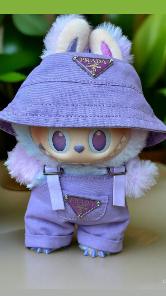 Lavender Bucket Hat and Overalls Set